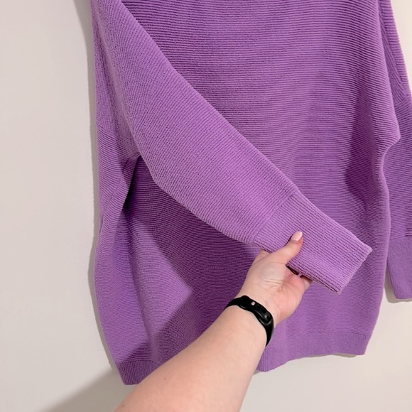 Free People Ottoman Slouchy Sweater Tunic Glowing Grape Size S - Picture 5 of 9